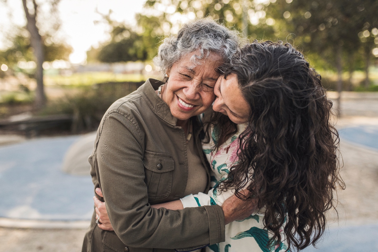 Women hugging